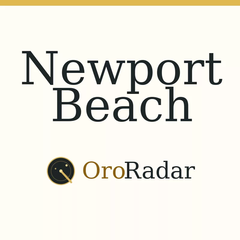 Imagen de Newport Beach con la marca OroRadar